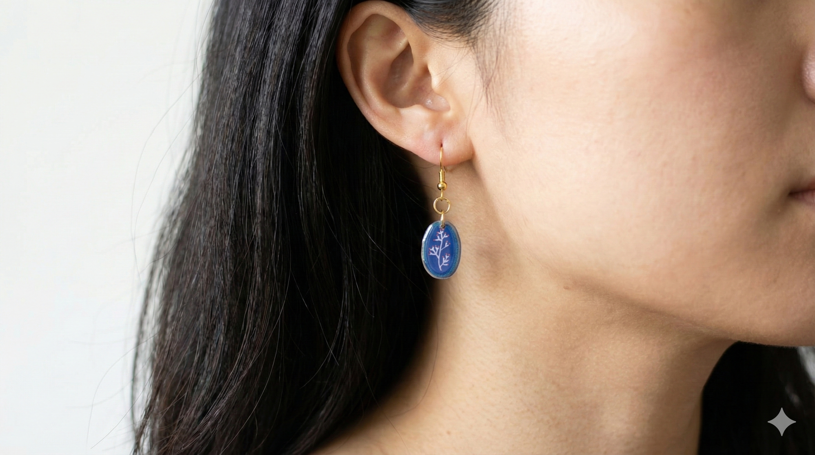 Blue Branch Drop Earrings
