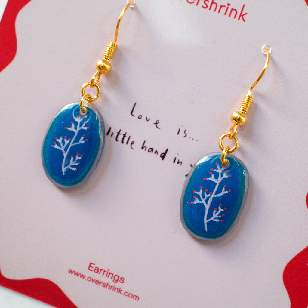Blue Branch Drop Earrings