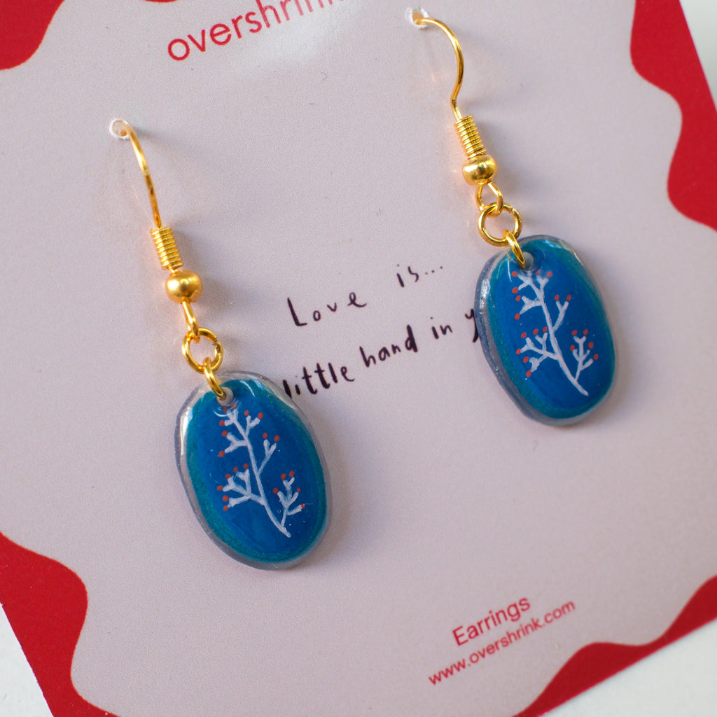 Blue Branch Drop Earrings