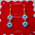 Blue Tile Double Drop Earrings