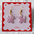 Pink Balloon Dog Drop Earrings