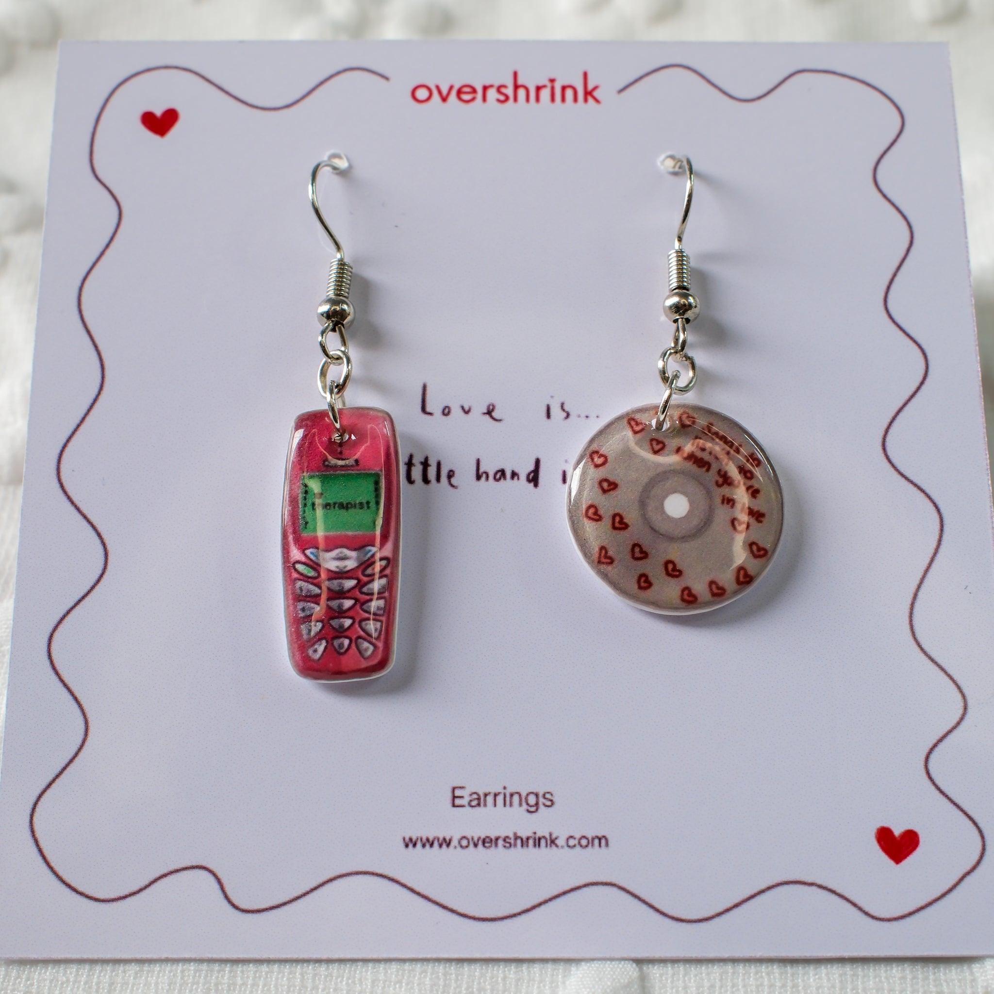 Love Is... Mismatched Retro Phone & Mix CD Earrings