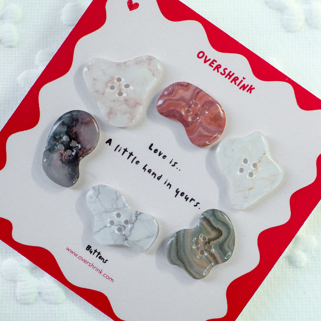 Organic Stone Patterned Button Set