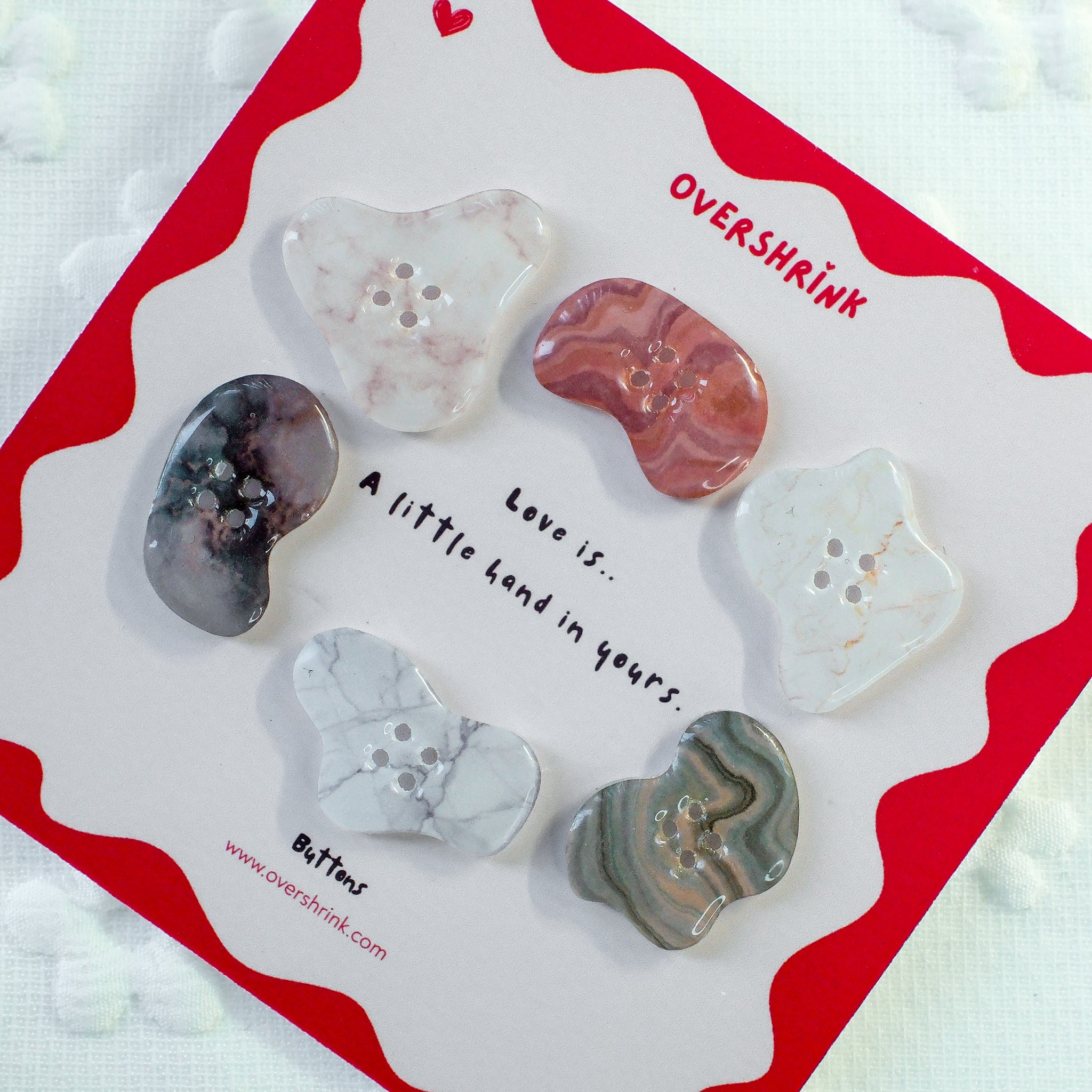 Organic Stone Patterned Button Set