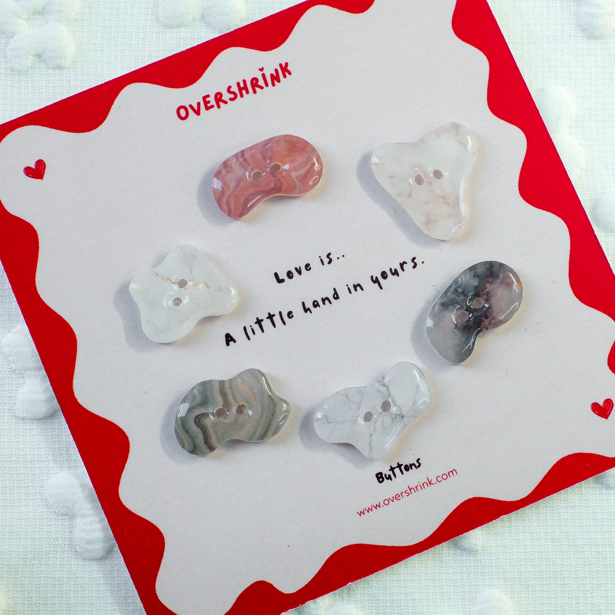 Organic Stone Patterned Button Set