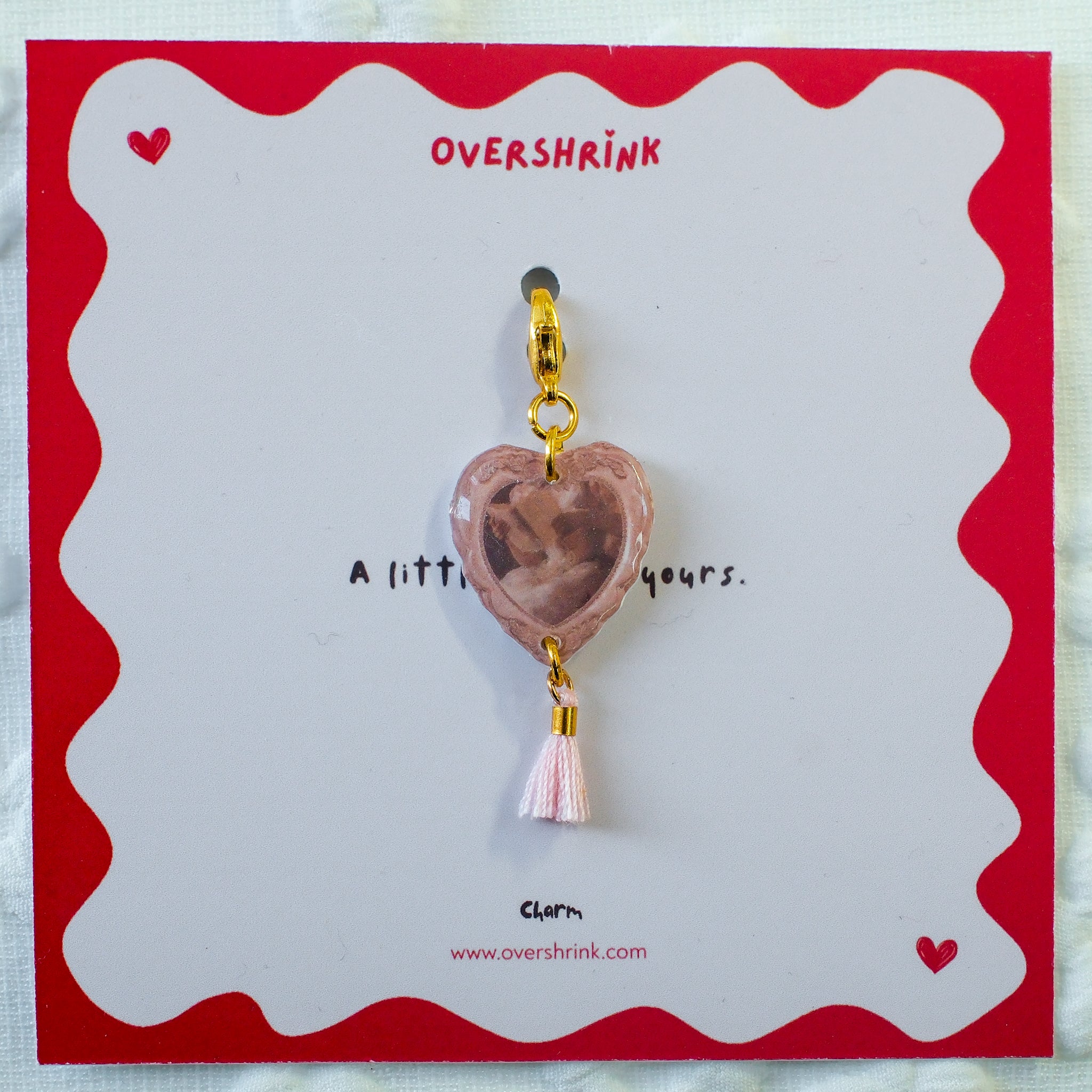 Vintage Heart & Mini Tassel Charm