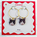 Tuxedo Cat Hoop Earring Set
