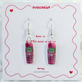 Retro Mobile Phone Dangle Earring Set (Hot Pink)
