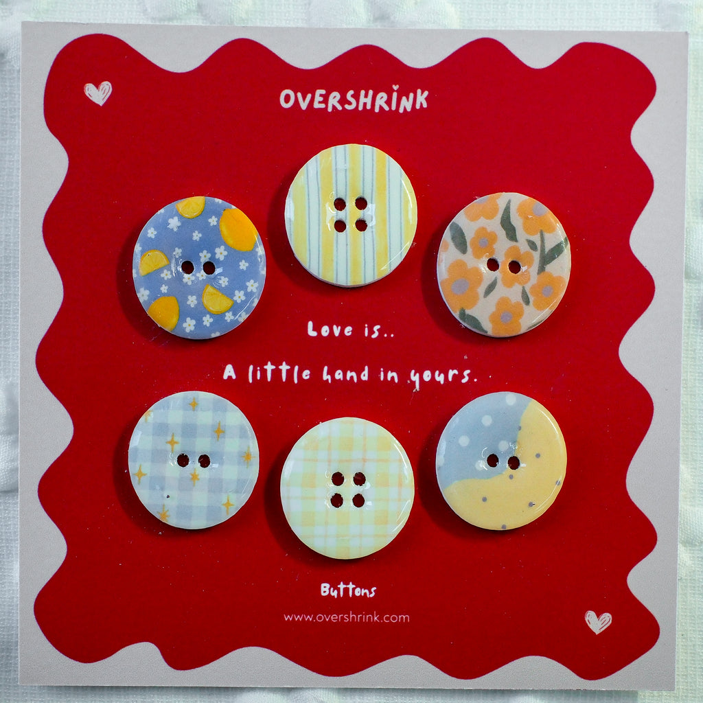 Pastel Patterned Button Set