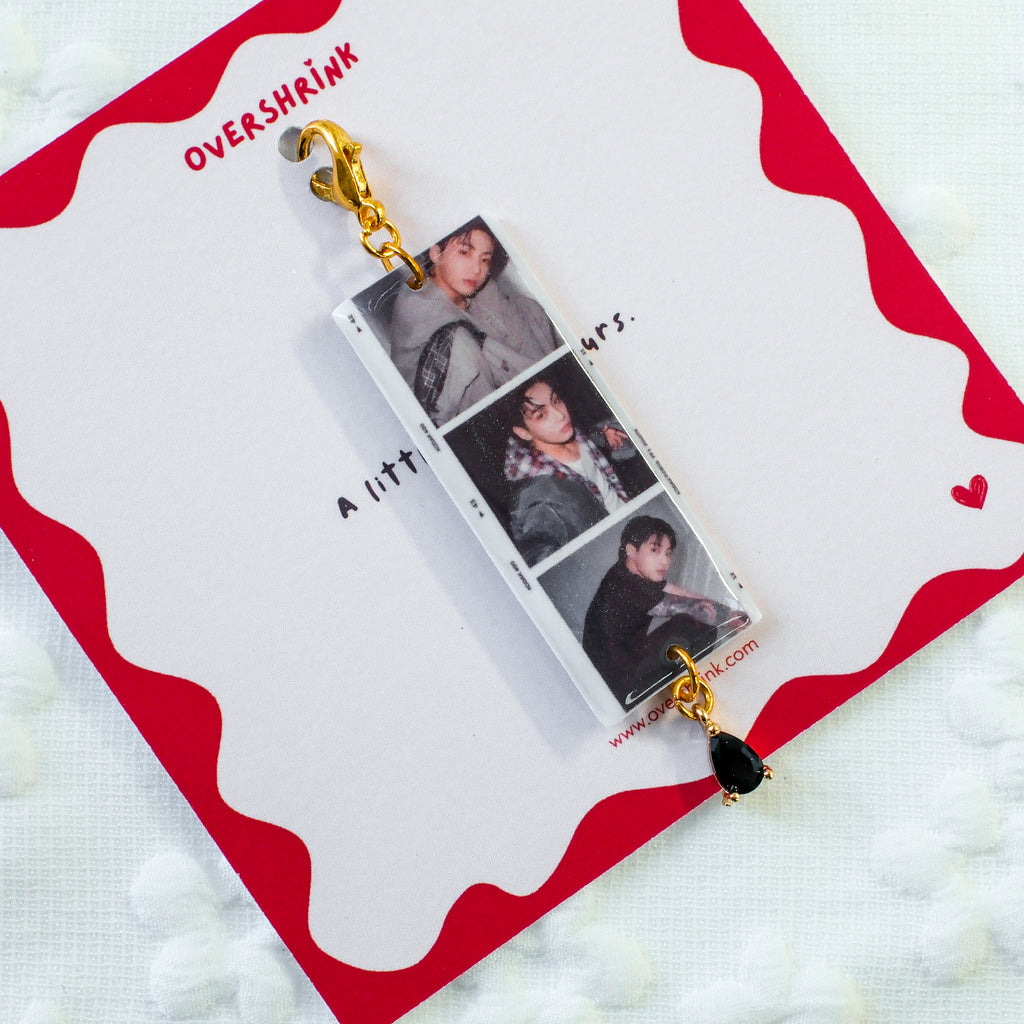 Jungkook Photo Strip & Black Gem Charm