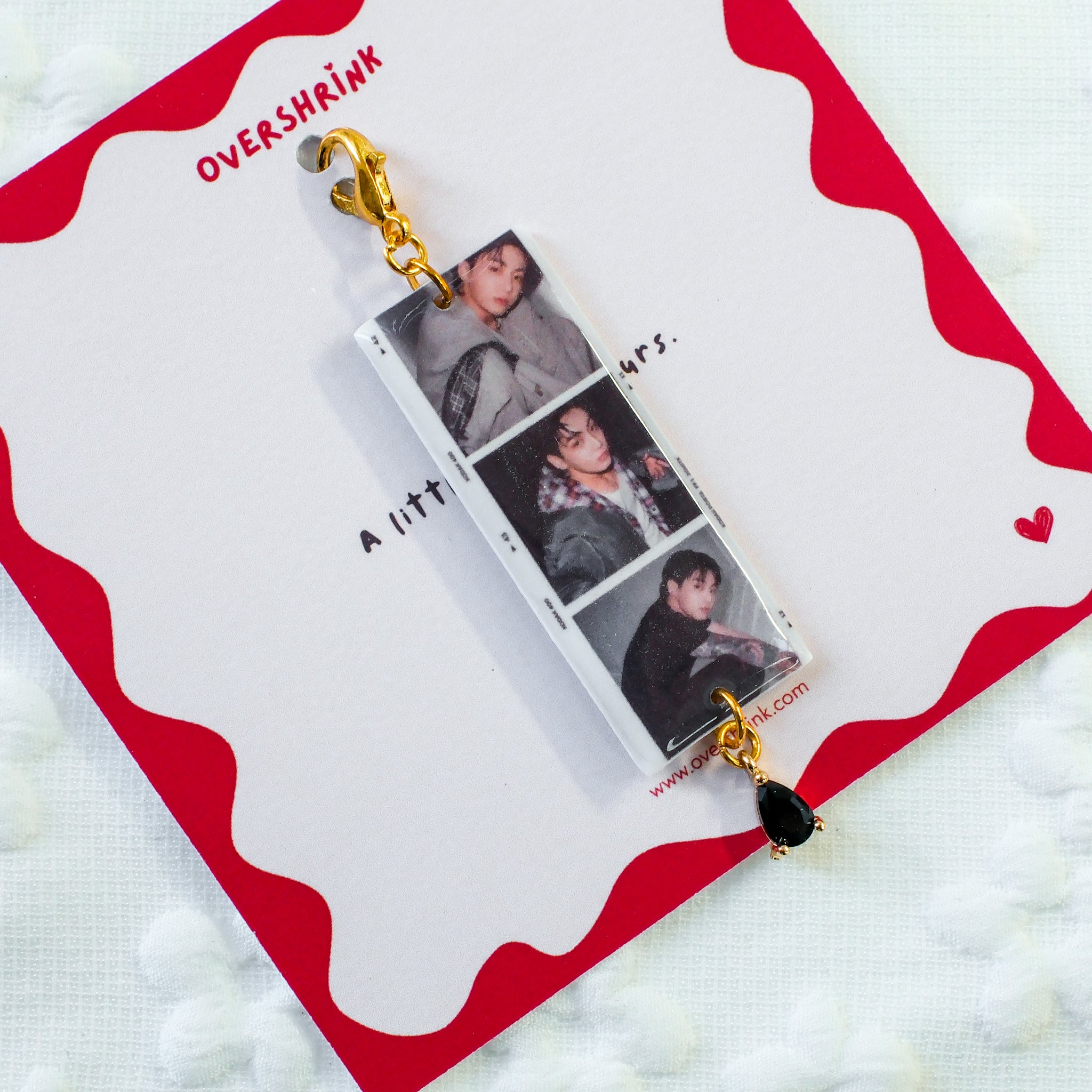 Jungkook Photo Strip & Black Gem Charm