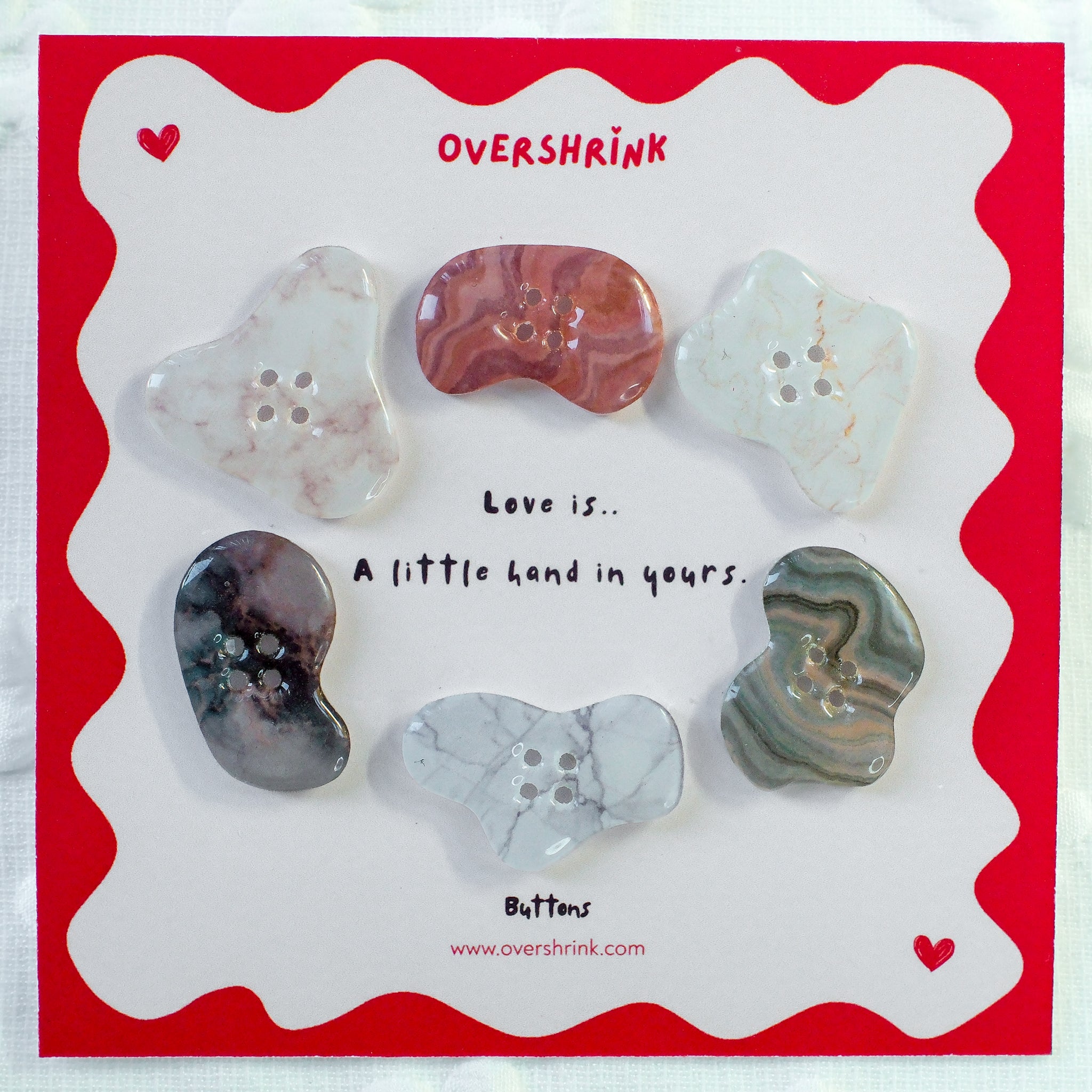 Organic Stone Patterned Button Set