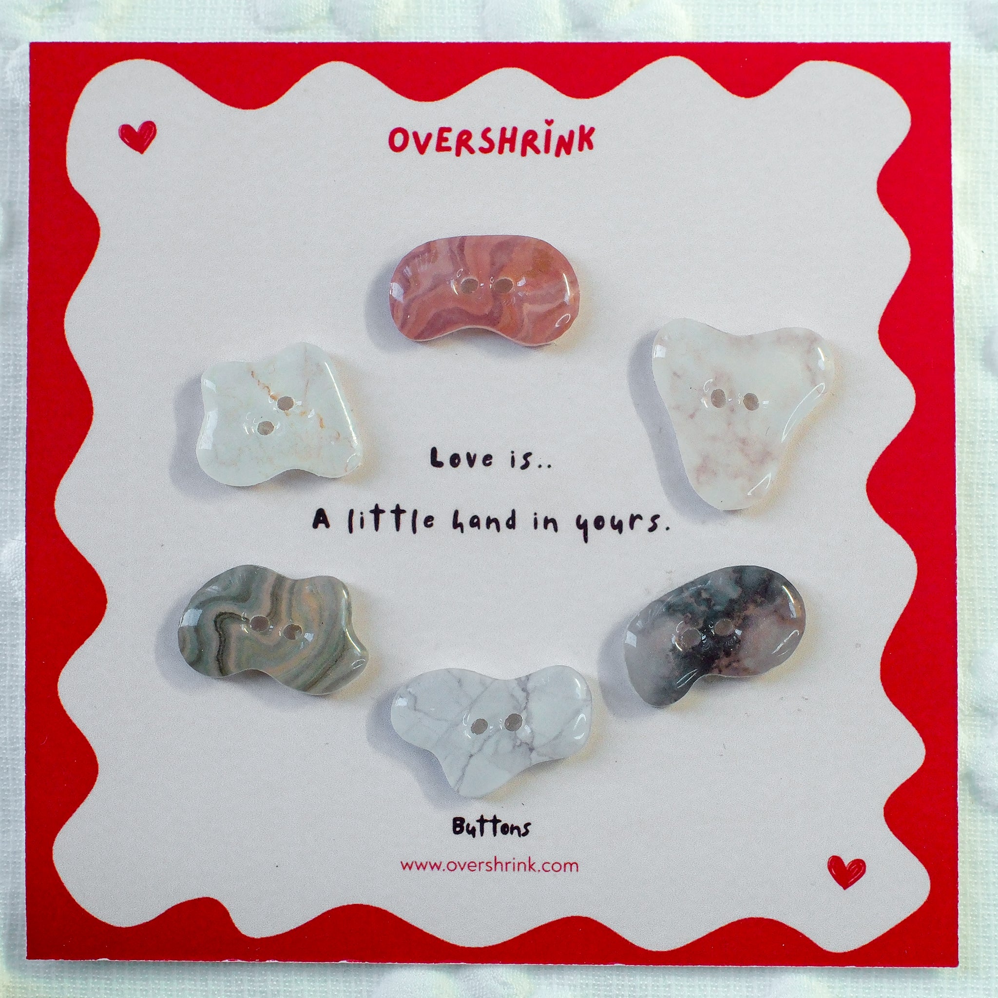 Organic Stone Patterned Button Set