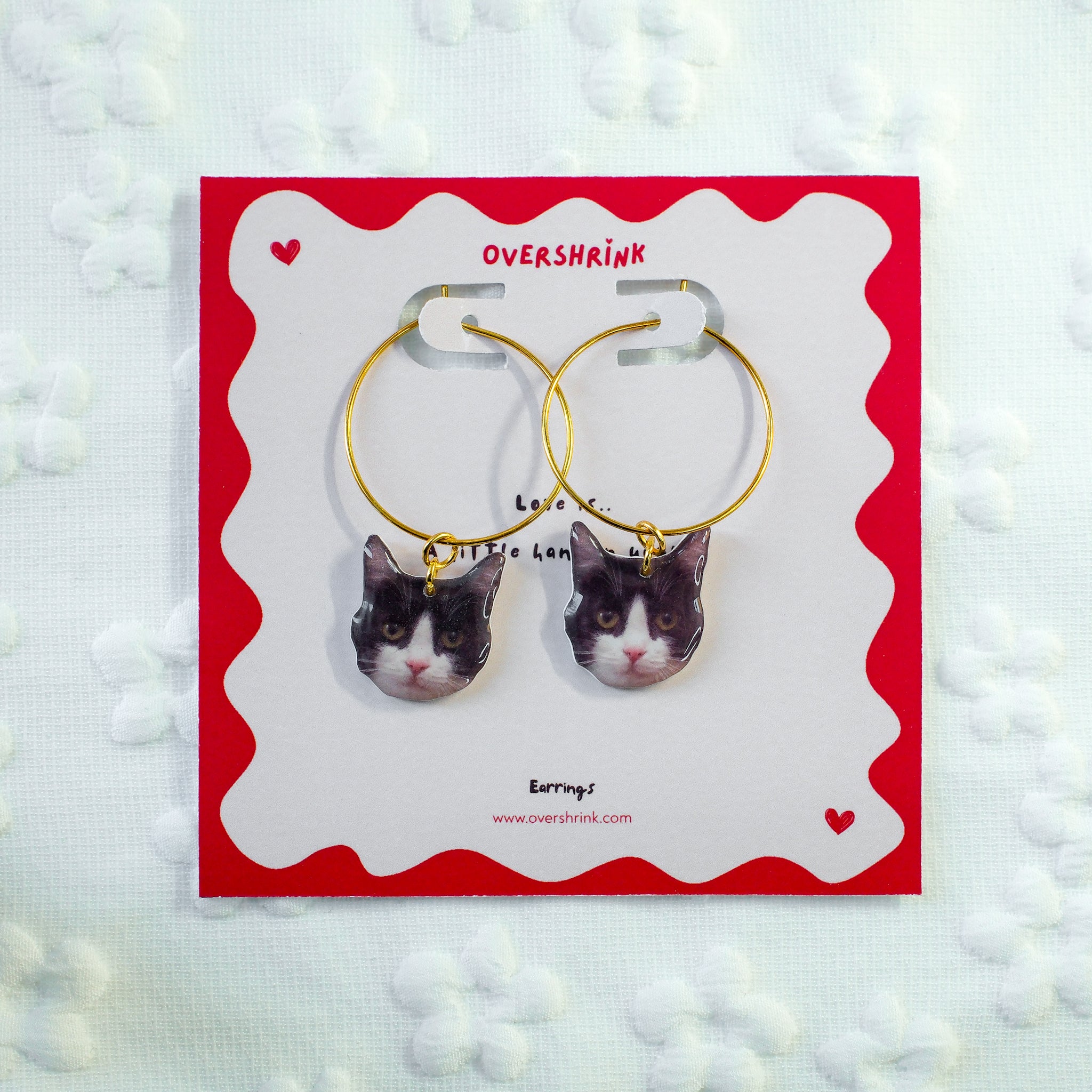 Tuxedo Cat Hoop Earring Set