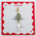Vintage Baby Portrait & Pearl Charm
