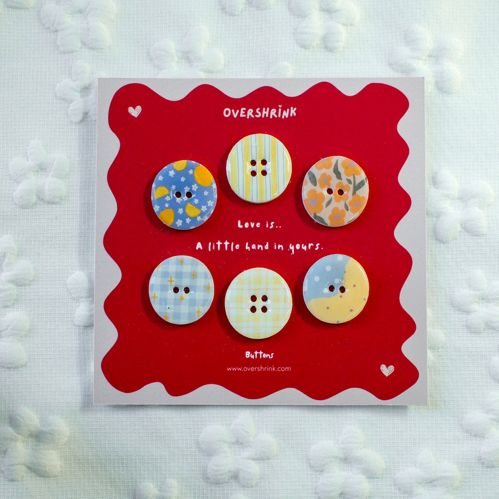 Pastel Patterned Button Set