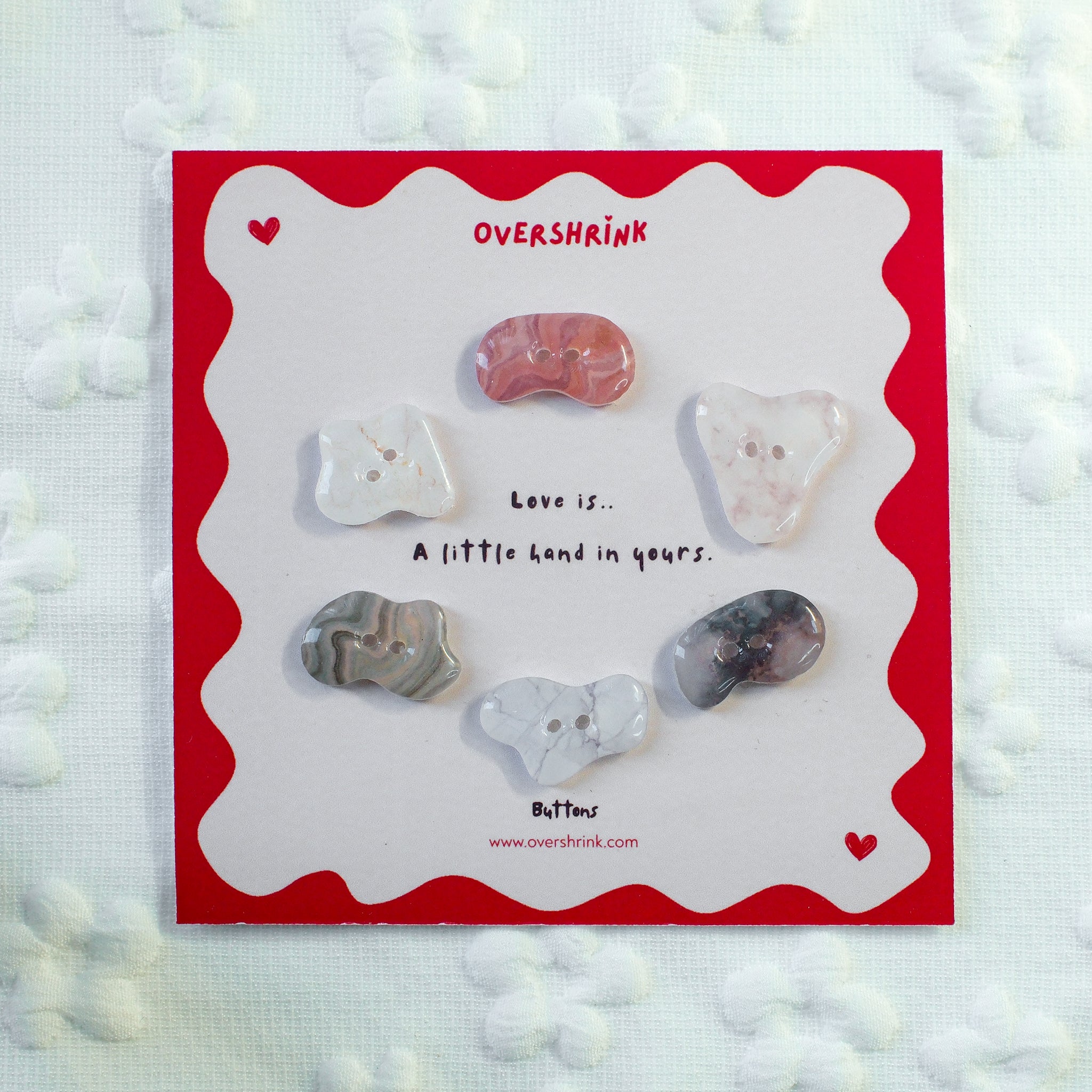 Organic Stone Patterned Button Set