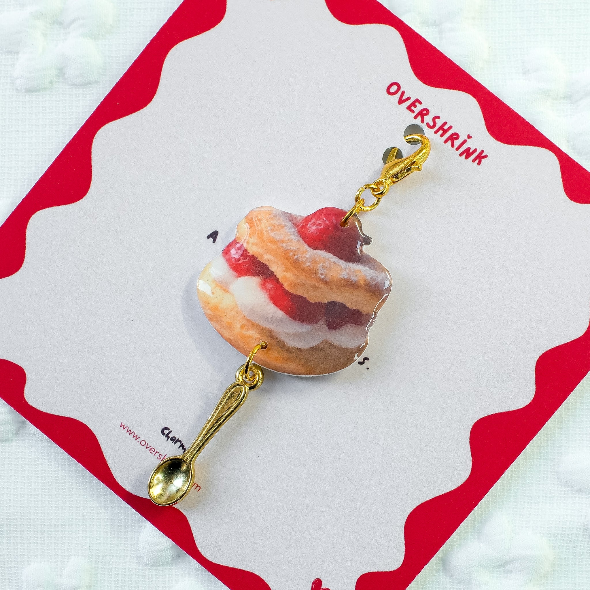Strawberry Cream Pie & Spoon Charm