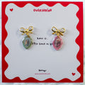 Vintage Framed Portrait Bow Earring Set