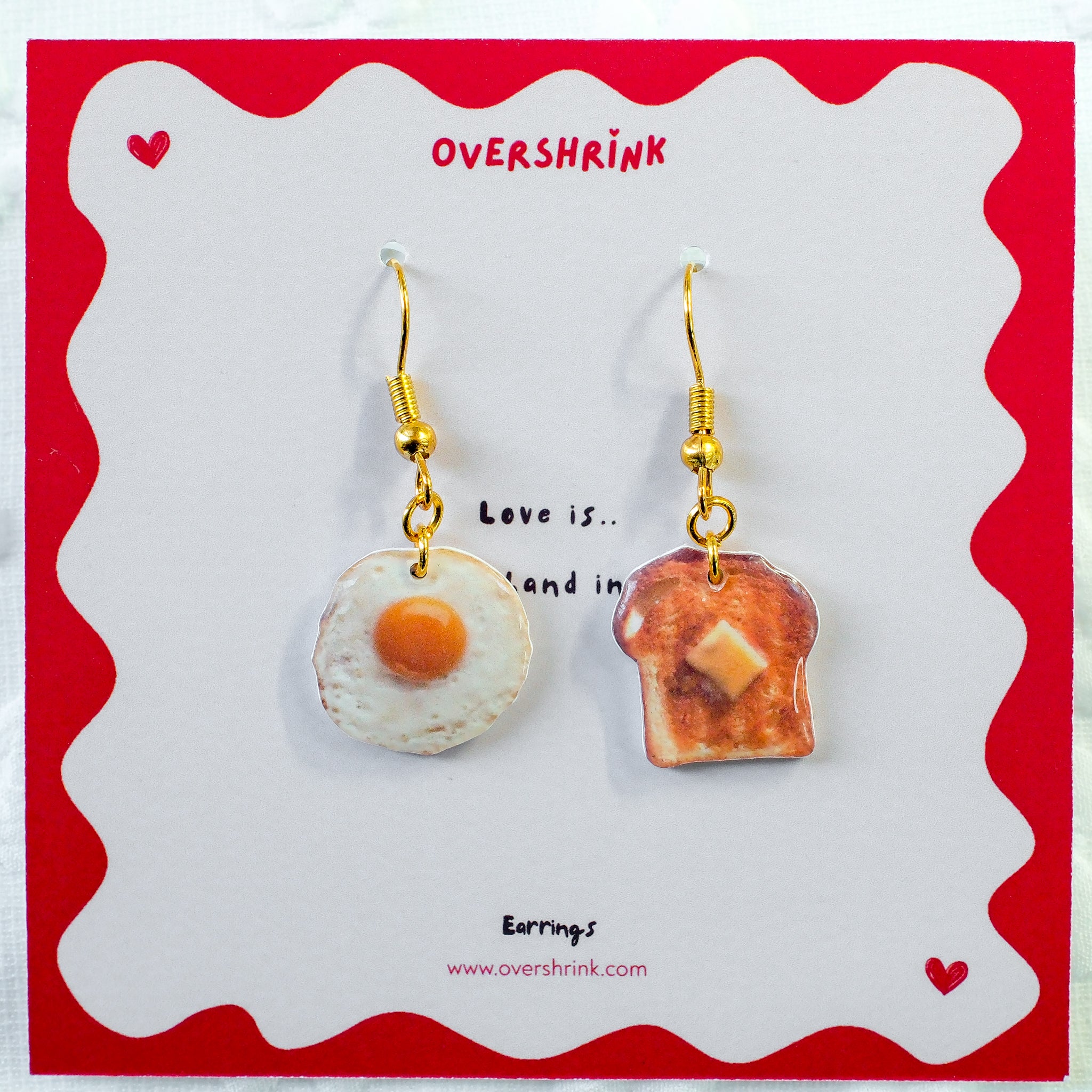 Fried Egg & Buttered Toast Earring Set
