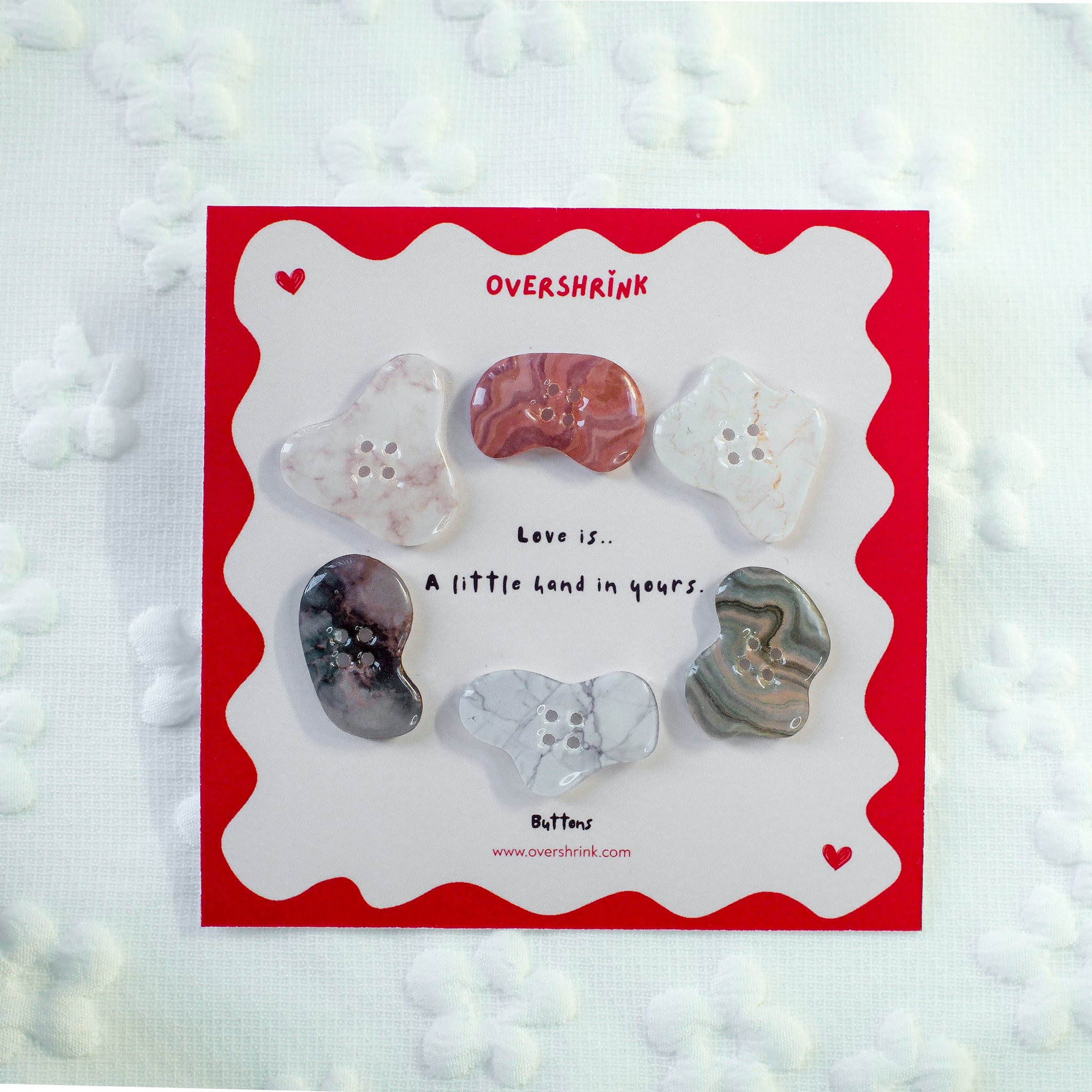 Organic Stone Patterned Button Set