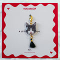 Tuxedo Cat & Black Tassel Charm