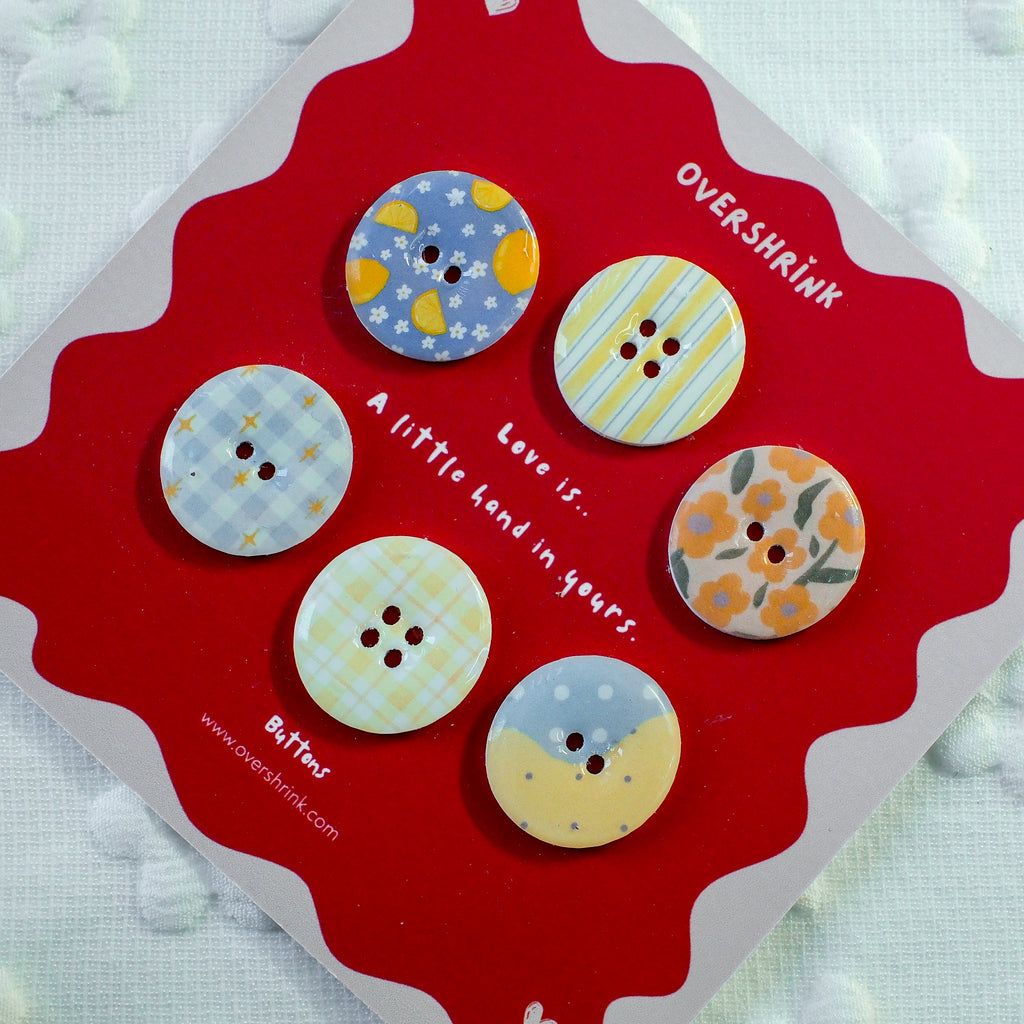 Pastel Patterned Button Set