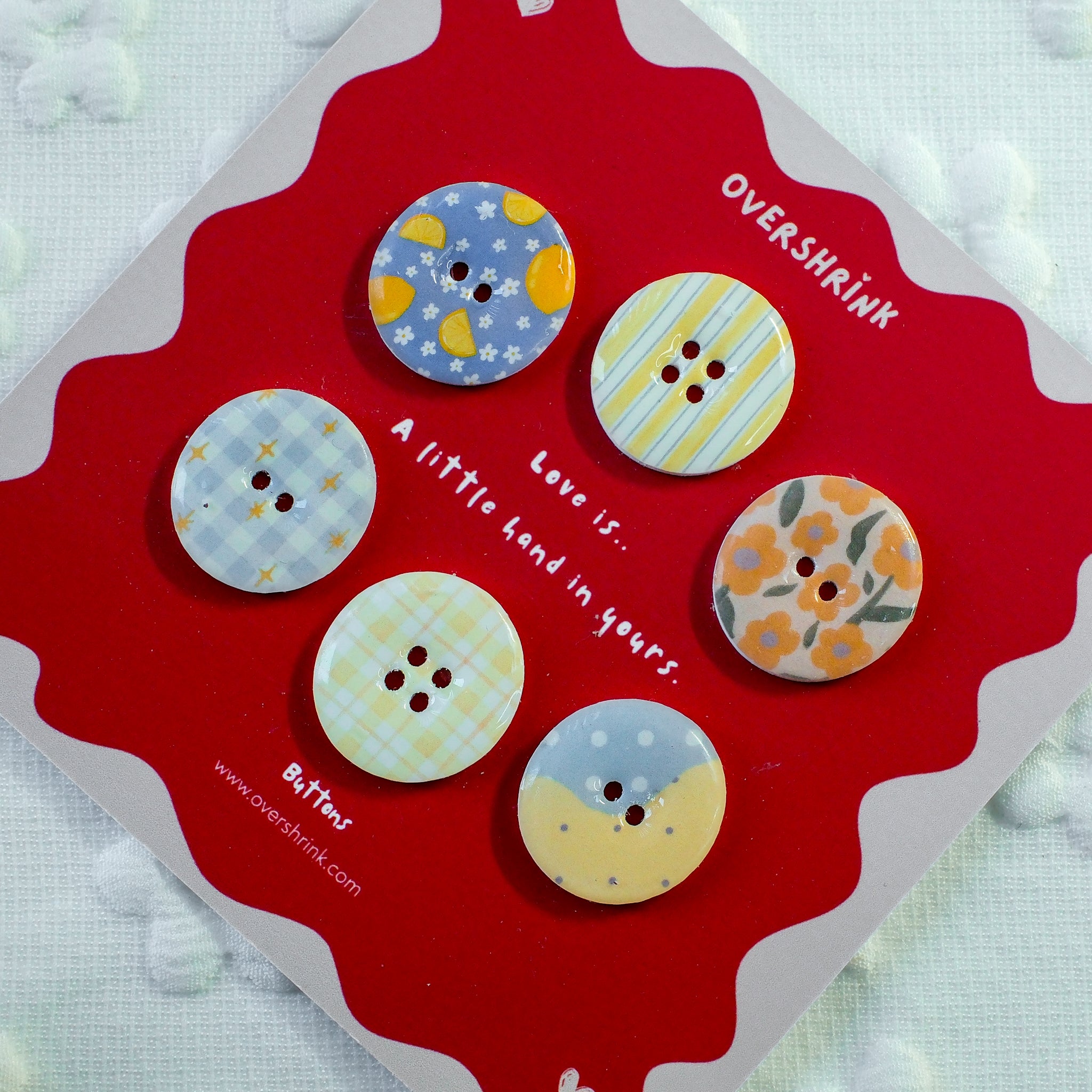 Pastel Patterned Button Set
