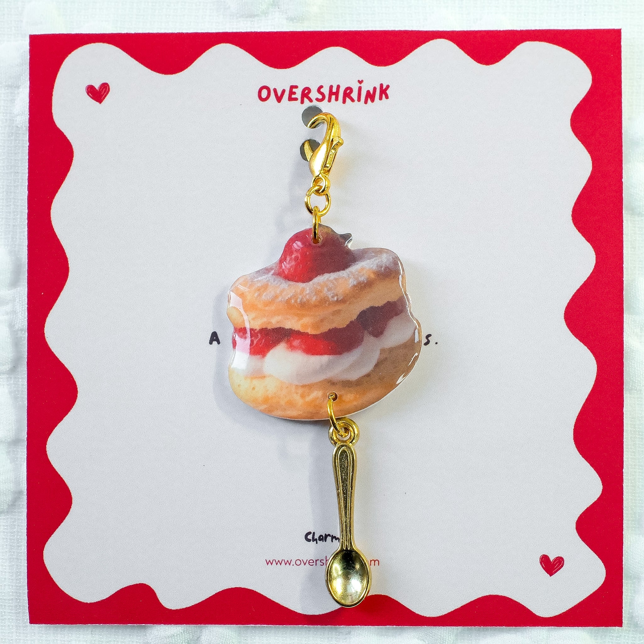 Strawberry Cream Pie & Spoon Charm