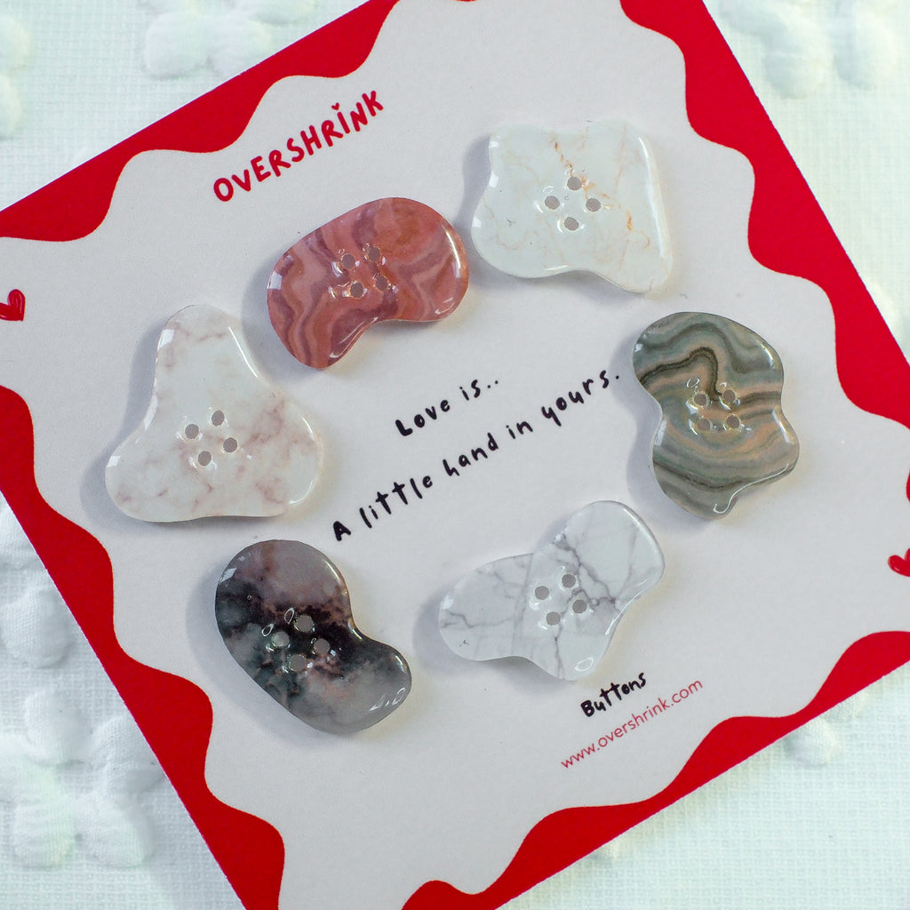 Organic Stone Patterned Button Set