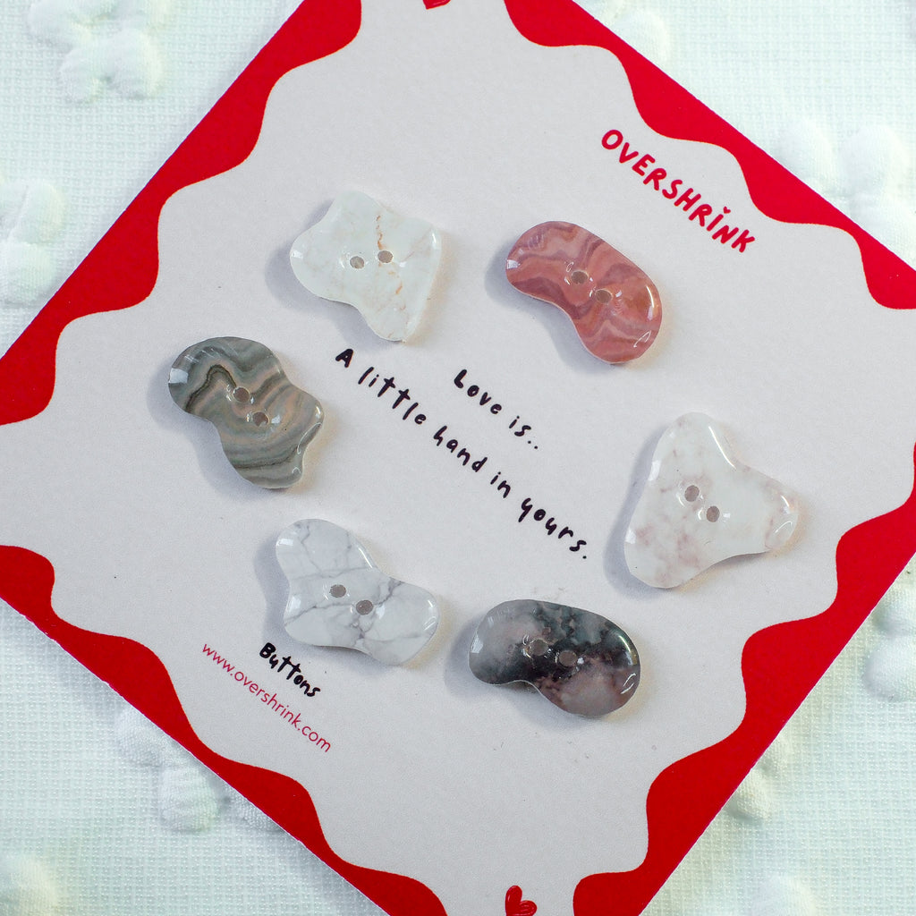 Organic Stone Patterned Button Set