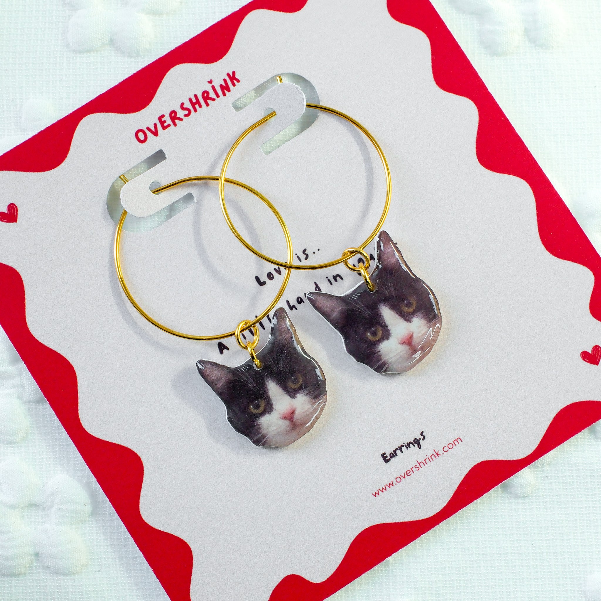 Tuxedo Cat Hoop Earring Set