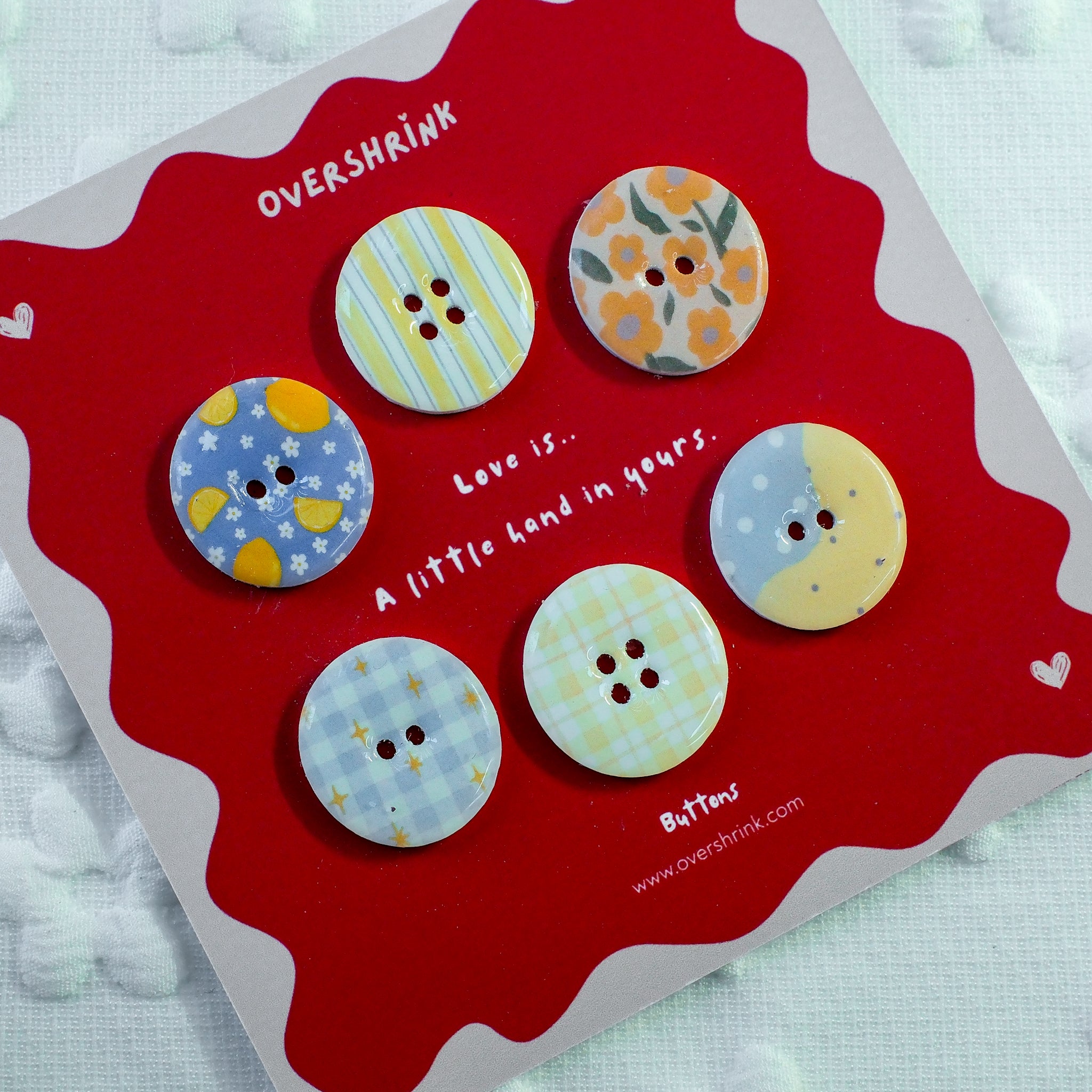Pastel Patterned Button Set