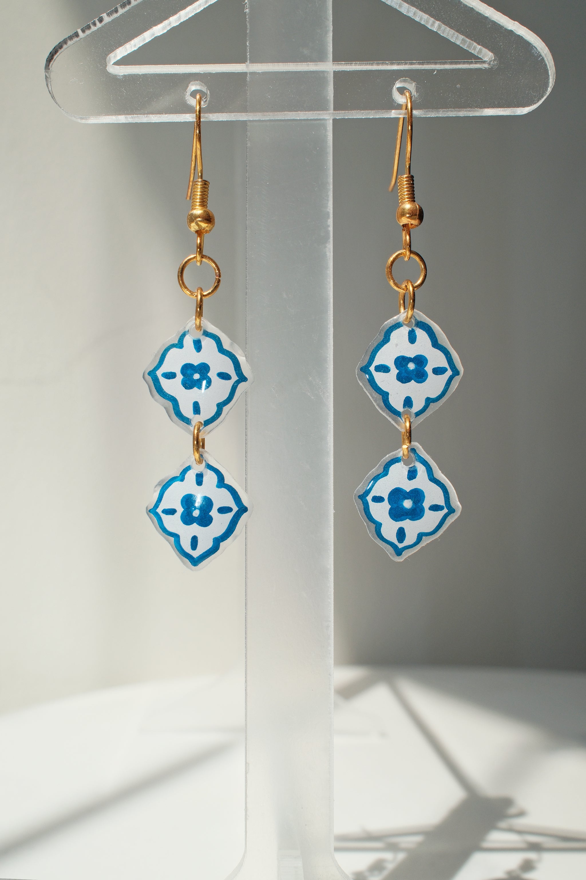 Botanical Blue Drop Earrings
