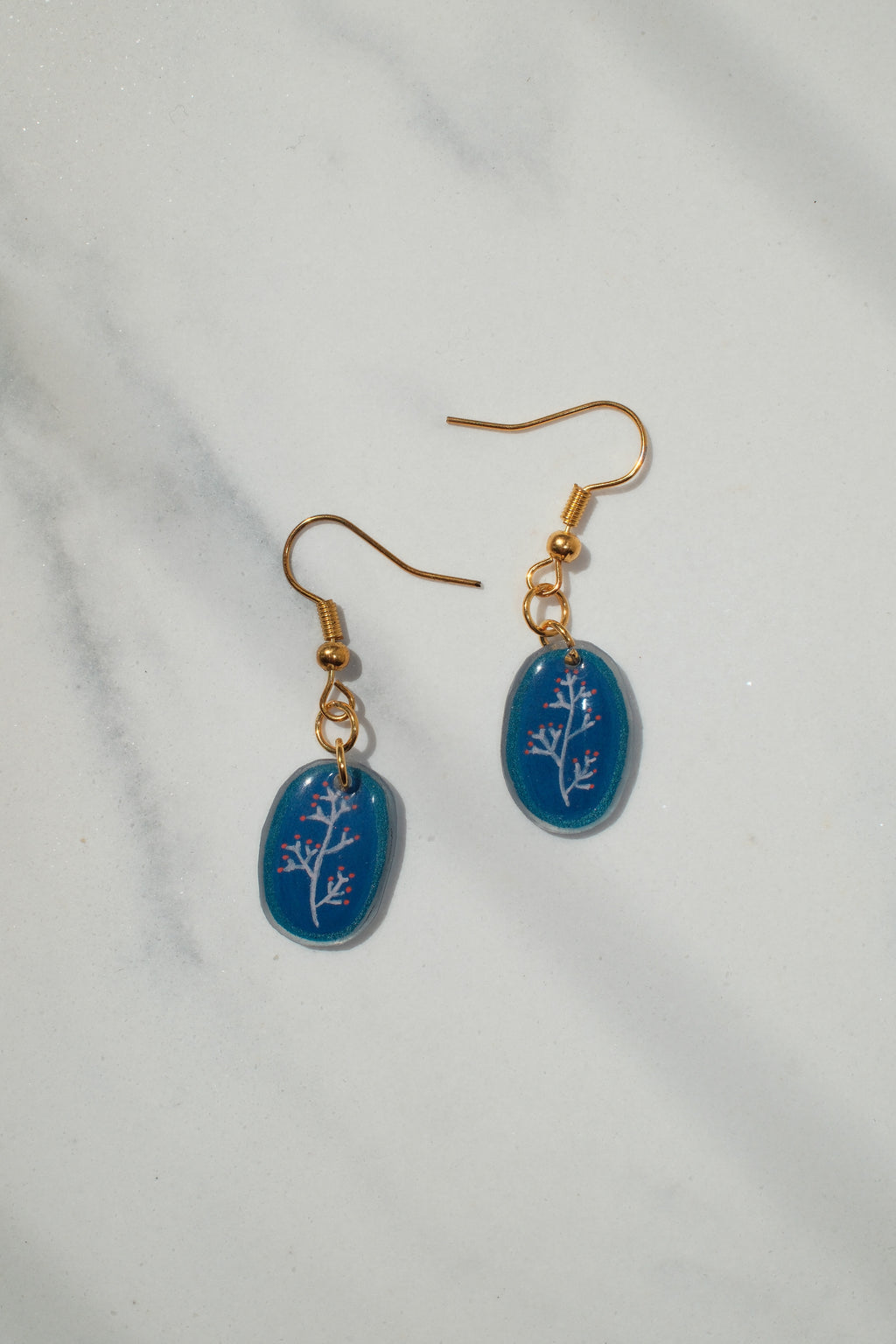 Blue Branch Drop Earrings