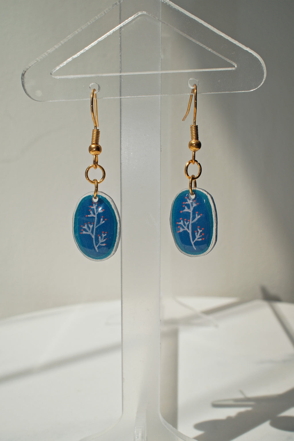 Blue Branch Drop Earrings