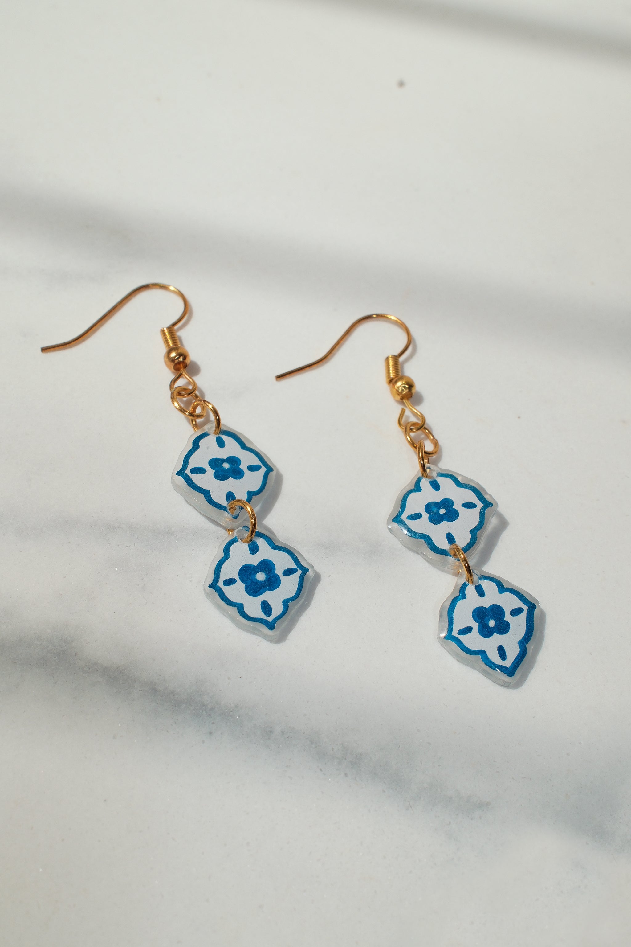 Botanical Blue Drop Earrings